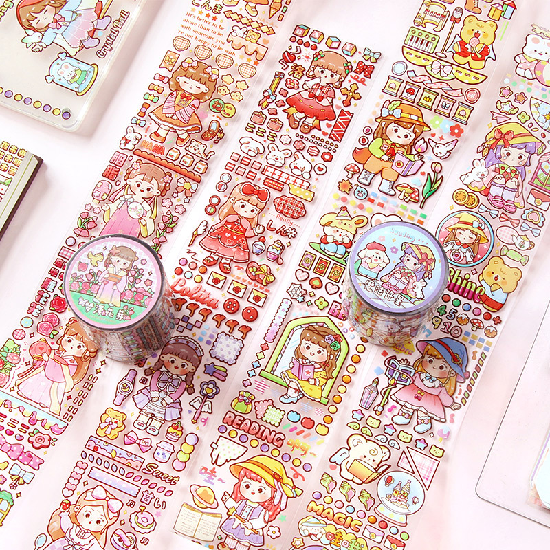 Japanese Girl Lifestyle - TIANZI 50mmx5m Scrapbooking Stickers Decorative Adhesive