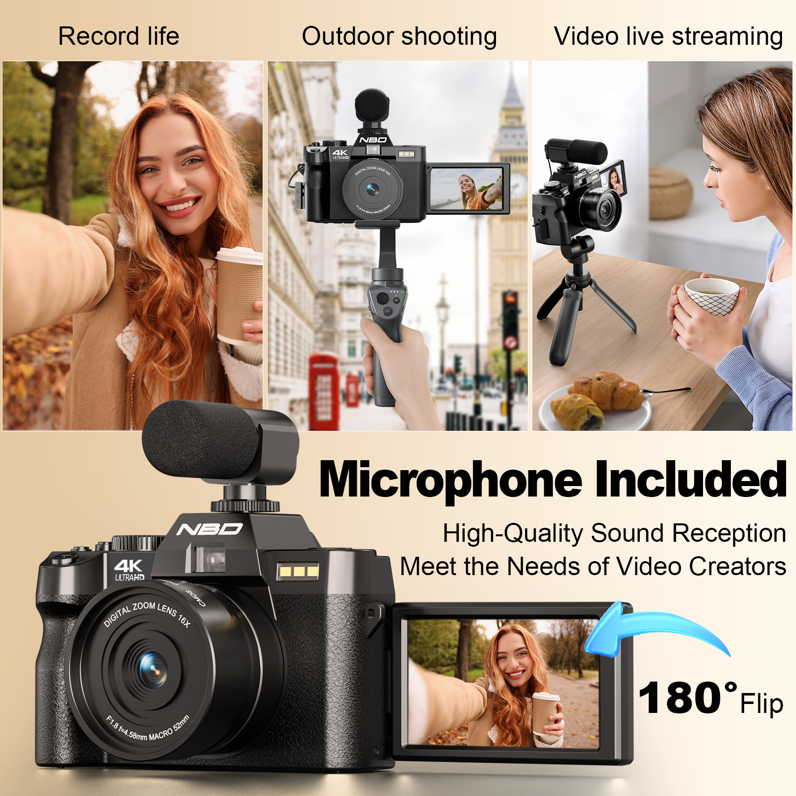 NBD S100F 48MP&4K Digital Came - Japanese Lifestyle Vlog reseña y precio