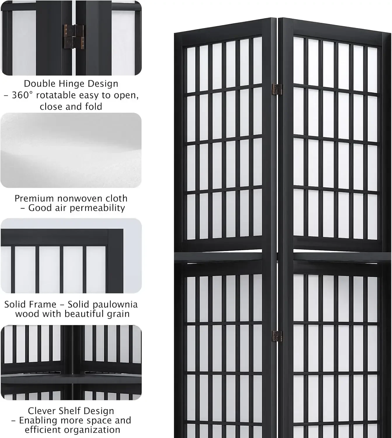 6 Panel 5.6ft Folding Portable - Shoji Screen Divider reseña y precio