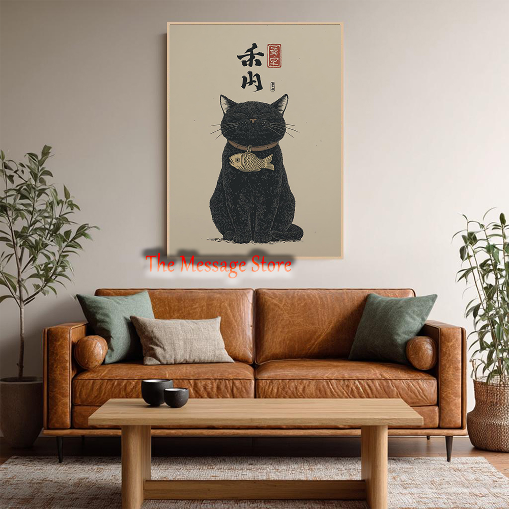 Black Lucky Cat Ukiyo-e Japane - Japanese Lifestyle And Traditions reseña y precio