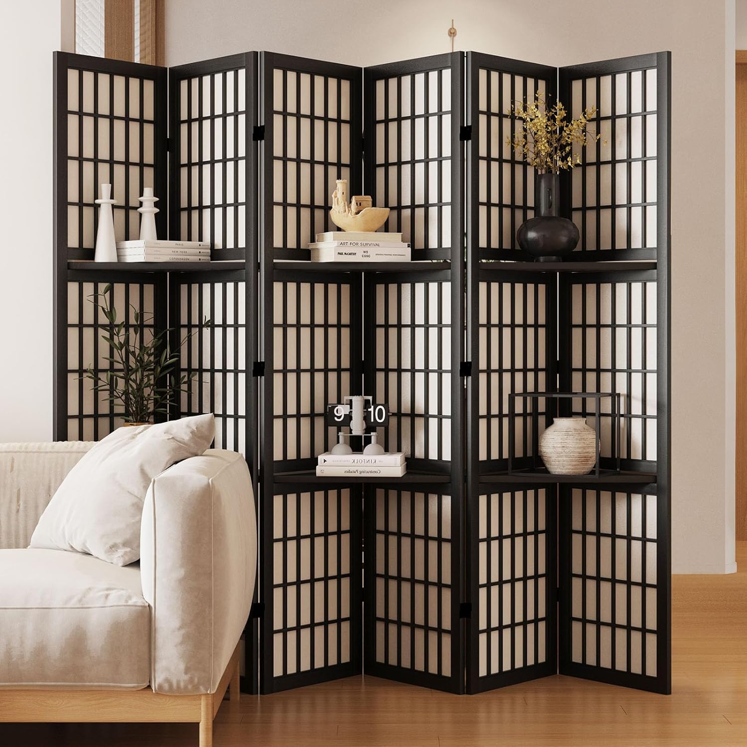 Room Divider with Shelves, 66. - Shoji Screen Divider reseña y precio