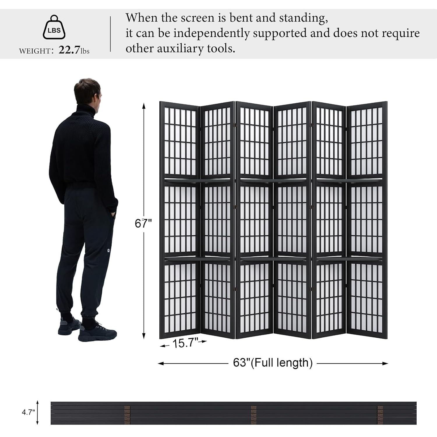 Room Divider with Shelves, 66. - Shoji Screen Divider reseña y precio