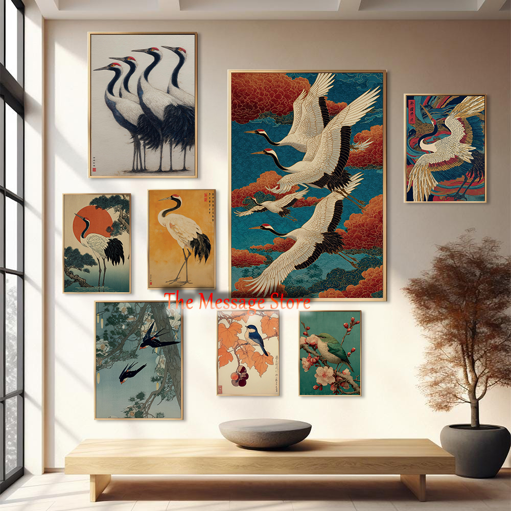 Traditional Nature Crane Birds - Japanese Lifestyle And Traditions reseña y precio
