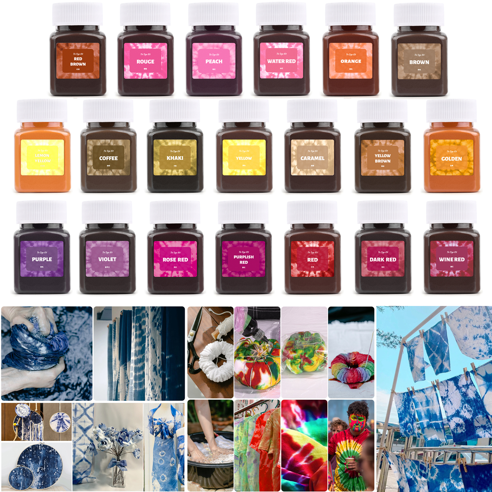 50ml/Bottle Fabric Tie Dye Pow - Indigo Dye Kit reseña y precio